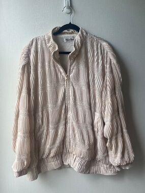 Vintage Light Peach Shimmer Bomber Jacket, Maxima, size XL